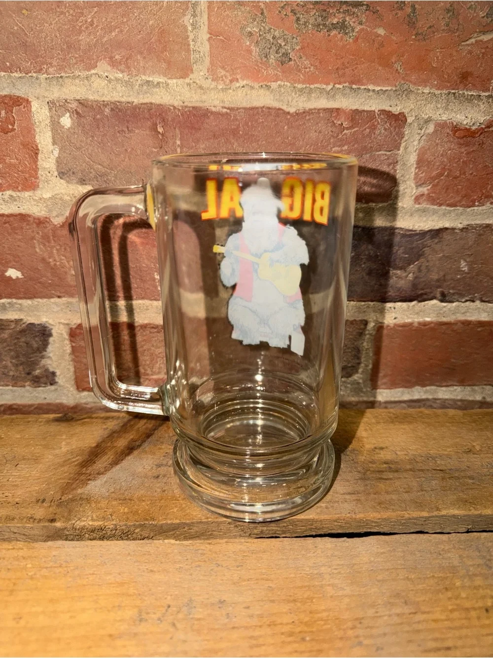 Big Al Glass Beer Drinking Mug Walt Disney Productions Cup 16oz Tall